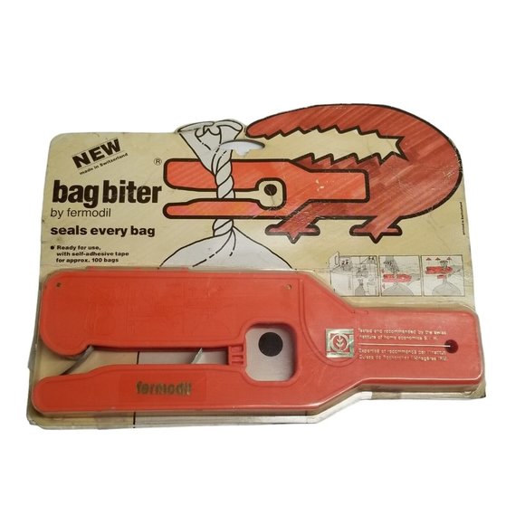 Fermodil Bag Biter Sealer Switzerland Crocodile Alligator Vintage Package 70s